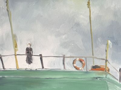 Sarah Fuhrimann, «Fähre», 2025, Öl auf Leinwand, 100 x 70 cm