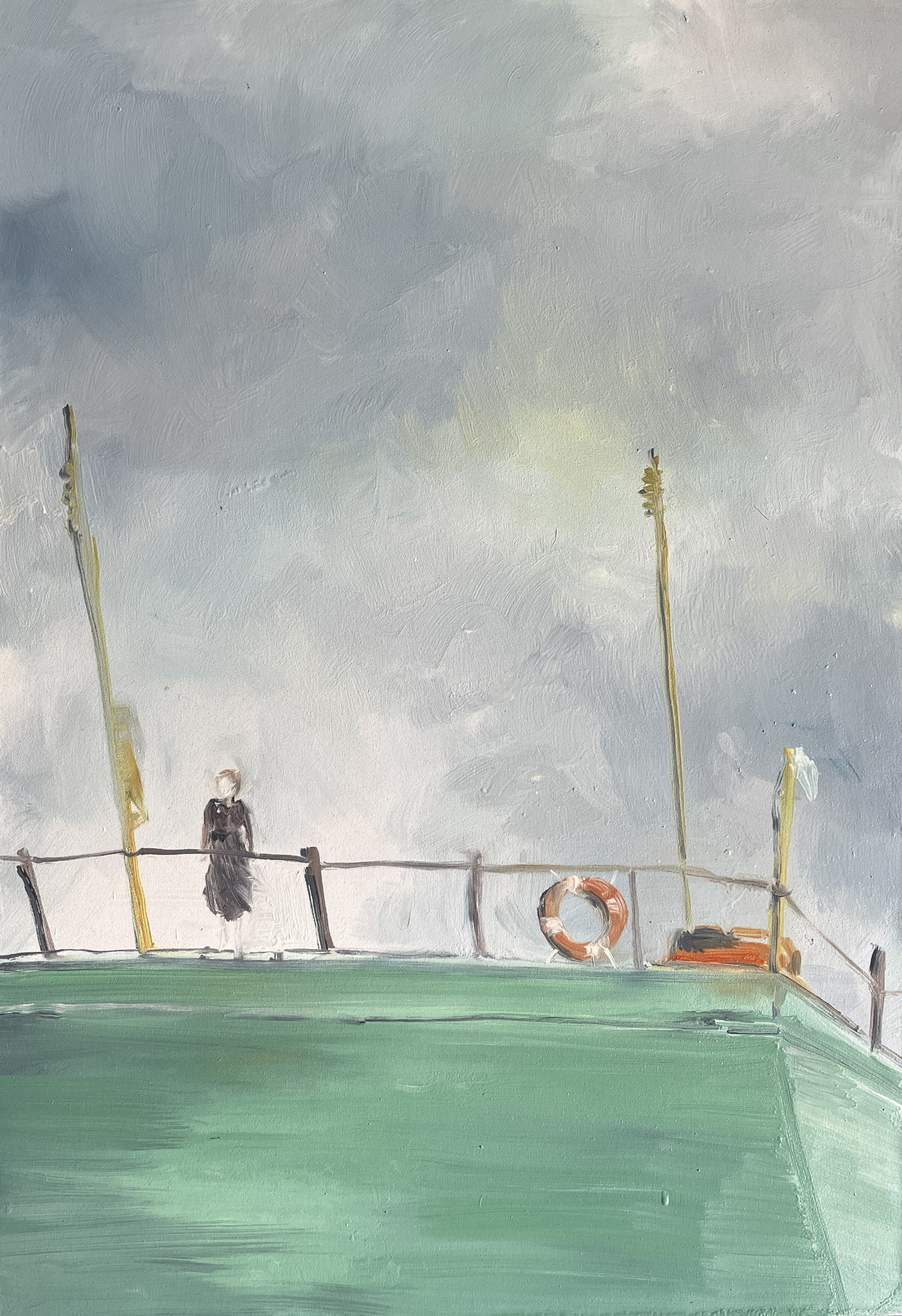 Sarah Fuhrimann, «Fähre», 2025, Öl auf Leinwand, 100 x 70 cm. Copyright: Sarah Fuhrimann