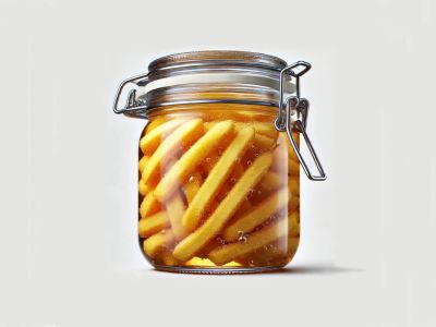 Pommes frites im Glas