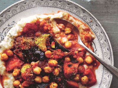 Ofengemüse mit Kichererbsen.