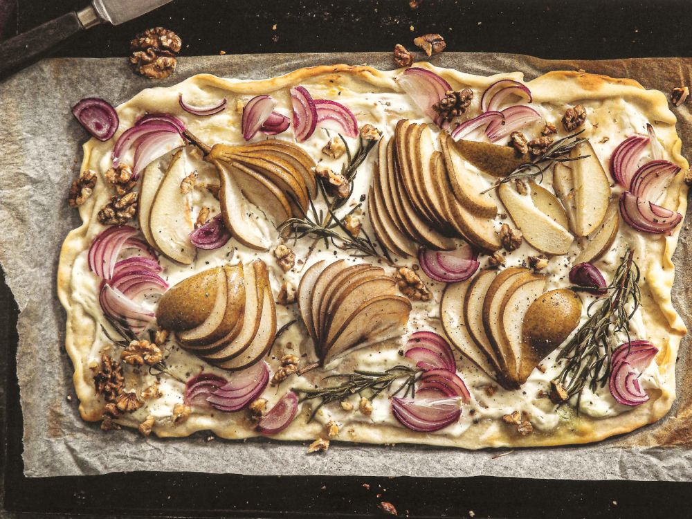 Ein süss-salziger Flammkuchen.